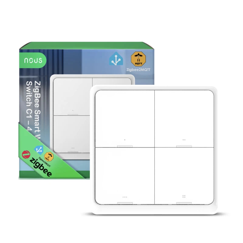 Nous C1 - Zigbee Tuya 4-button switch compatible Zigbee2Mqtt, Home Assistant and Smart Life