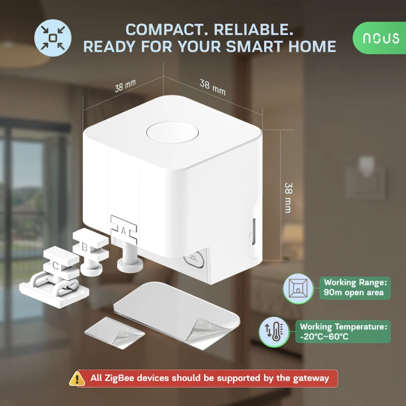 Nous C2 - Zigbee Tuya Fingerbot compatible with Zigbee2Mqtt, Home Assistant and Smart Life