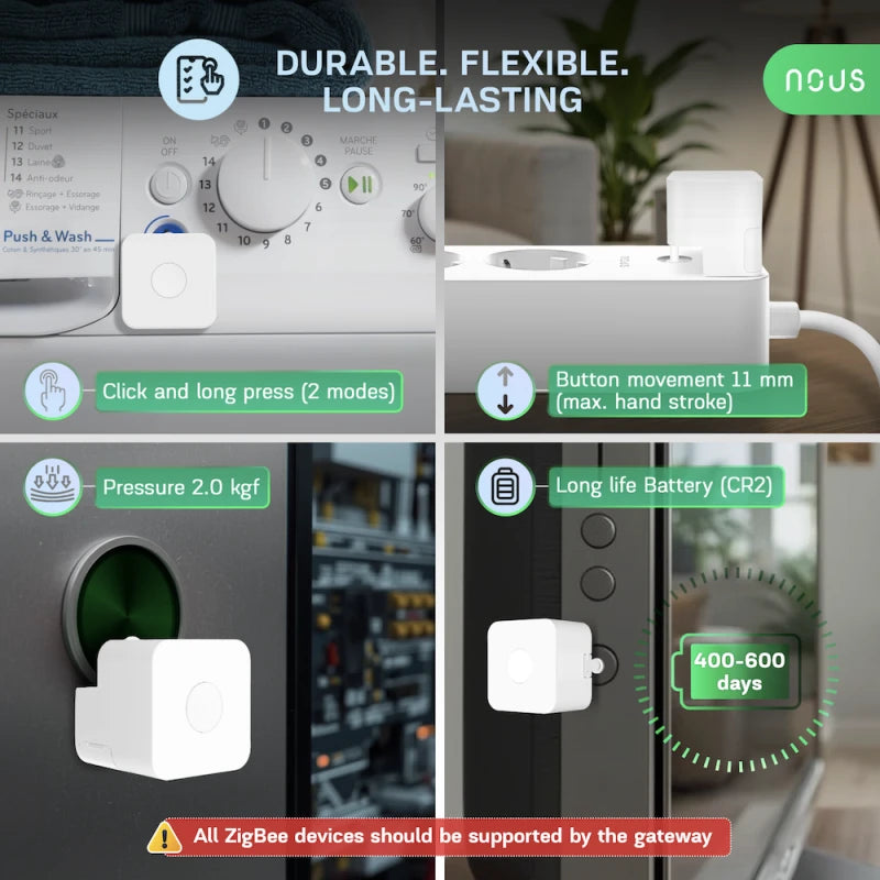 Nous C2 - Zigbee Tuya Fingerbot compatible with Zigbee2Mqtt, Home Assistant and Smart Life