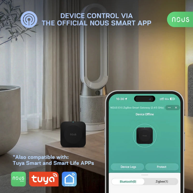 Nous E15 - Zigbee Tuya Smart Hub 2.4–5 GHz compatible Smart Life