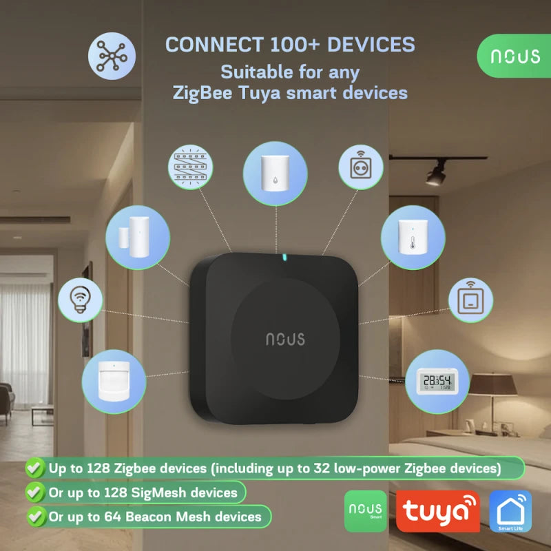 Nous E15 - Zigbee Tuya Smart Hub 2.4–5 GHz compatible Smart Life