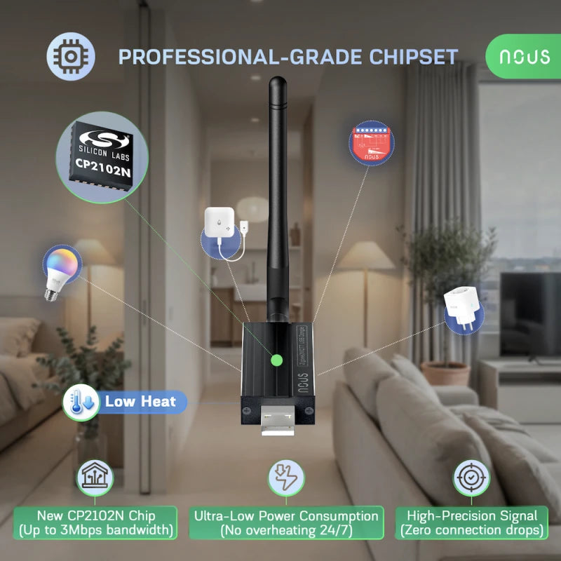 NOUS E16 - Zigbee, Matter Thread and Bluetooth USB dongle