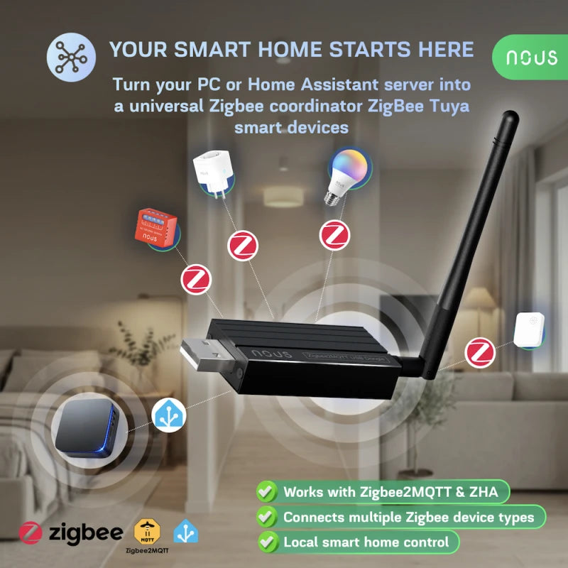 NOUS E16 - Zigbee, Matter Thread and Bluetooth USB dongle