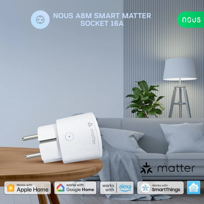 Nous - Matter 16A smart plug + Energy Metering A8M