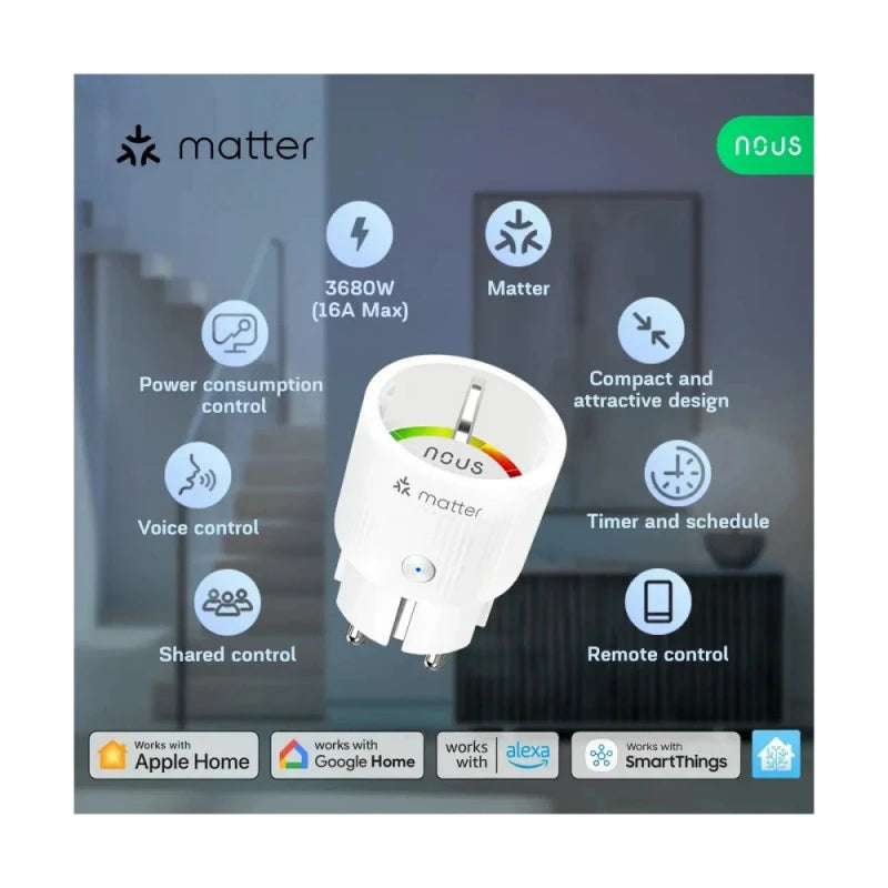 Nous - Matter Smart Plug + Energy Metering A8M-2