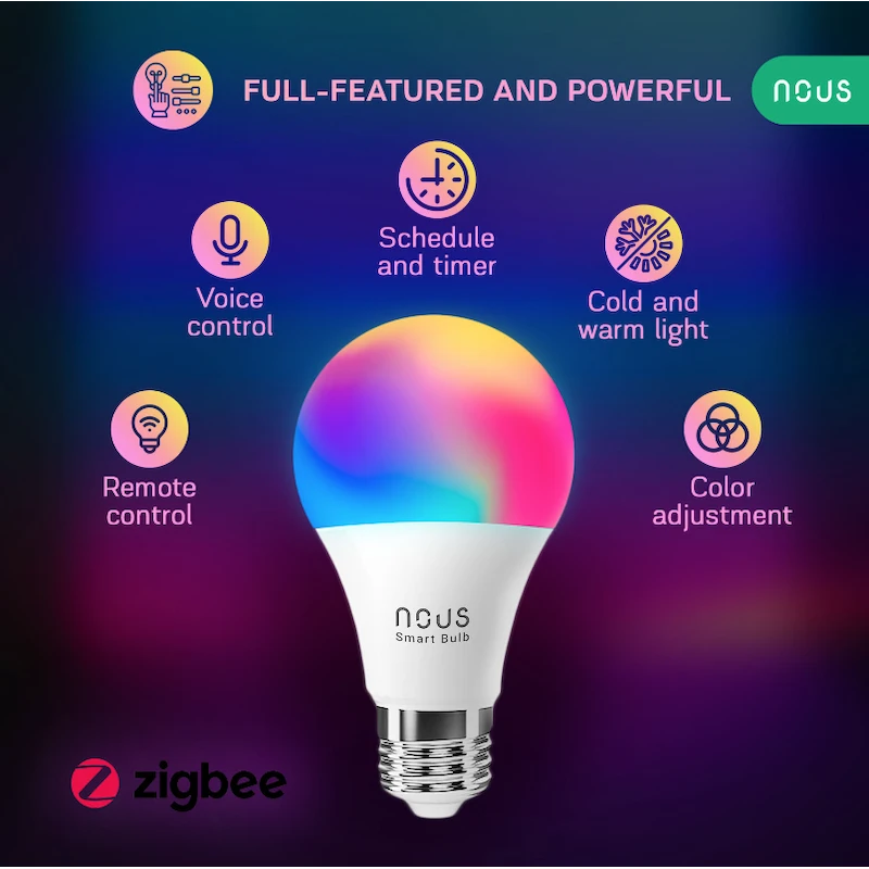 Nous - Zigbee 3.0 smart bulb compatible with Tuya and Zigbee2Mqtt P3Z