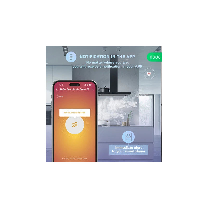 Nous - Zigbee 3.0 Tuya Smoke detector E8