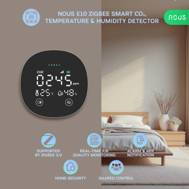 Nous - Zigbee CO2, temperature and humidity sensor E10