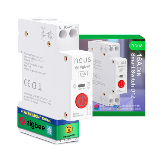 Nous - Zigbee module Rail DIN 16A + Consumption measurement D1Z
