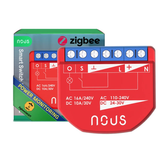 Nous - Zigbee ON/OFF module + Consumption measurement (10A DC, 16A AC) B2Z