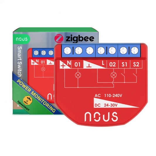 Nous - Zigbee ON/OFF module + Consumption measurement - 2 loads B3Z
