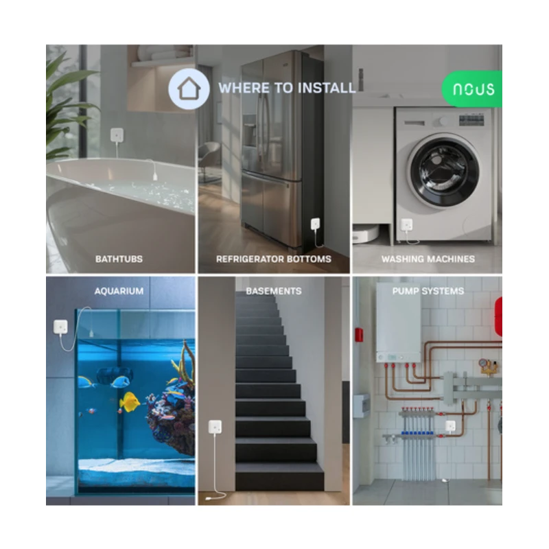 Nous - Zigbee water leak detector with 80dB Siren E13
