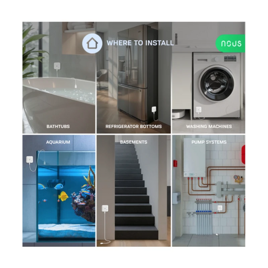 Nous - Zigbee water leak detector with 80dB Siren E13