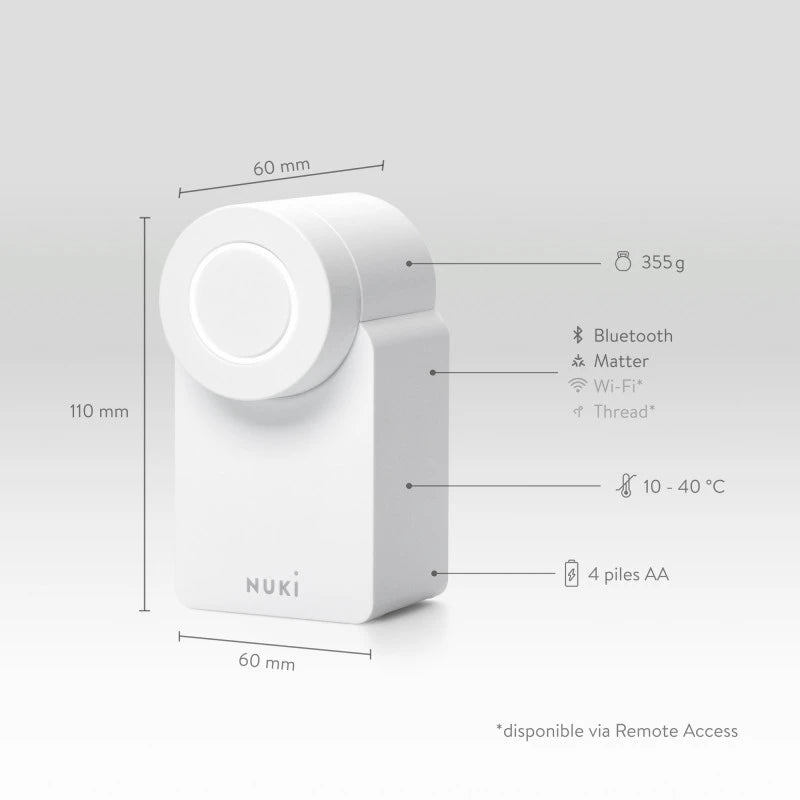 NUKI Smart Lock Go - Bluetooth, WIFI, Matter Thread Έξυπνη Κλειδαριά (Alexa, Google Home, Homey, Homekit, SmartThings)