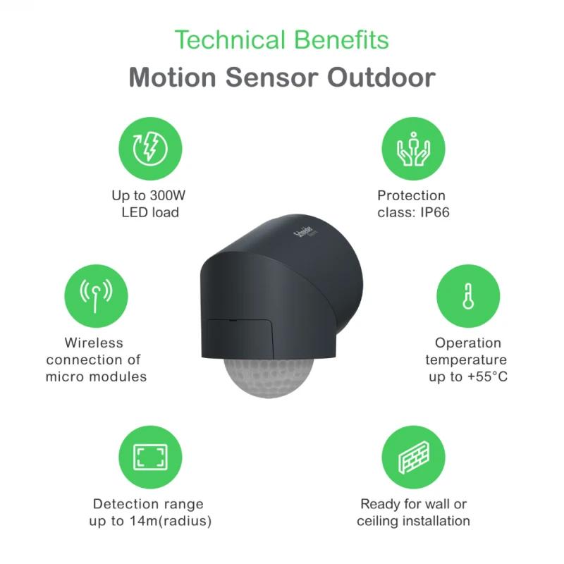 Schneider Electric - Outdoor Zigbee motion detector black CCT564114