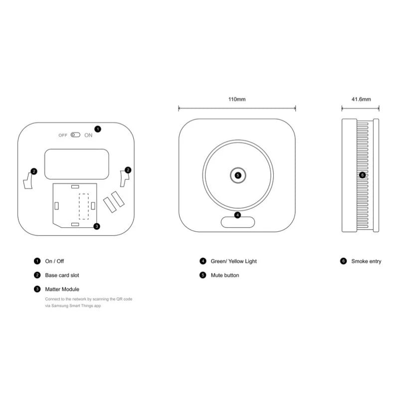 Sensereo MS-1 - Matter Thread Smoke detector EN14604 (Homekit, Homey, SmartThings)