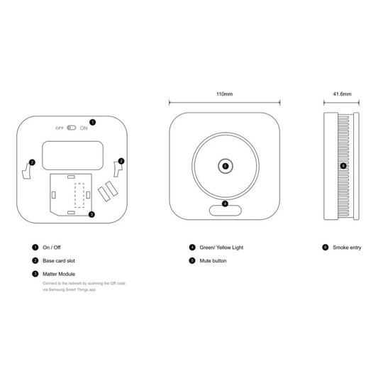 Sensereo MS-1 - Matter Thread Smoke detector EN14604 (Homekit, Homey, SmartThings)