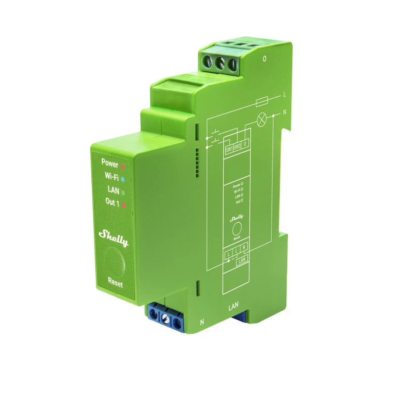 Shelly - 1 channel DIN rail Wifi dimmer with power metering