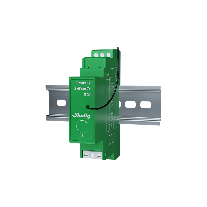 Shelly – 1-kanavainen Z-Wave+ 800 DIN-kiskoon asennettava himmennysmoduuli energiankulutuksen mittauksella Shelly Wave Pro Dimmer 1PM