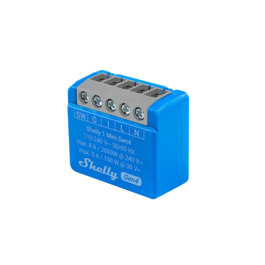 Shelly - Μονάδα Wifi, Zigbee και Matter (ξηρή επαφή) 8A Shelly 1 Mini Gen4