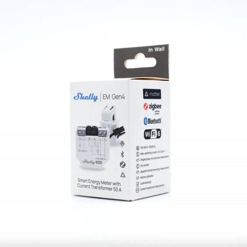 Shelly EM GEN4 - Energy meter with Wi-Fi 6, Bluetooth, Zigbee, Matter + dry contact output