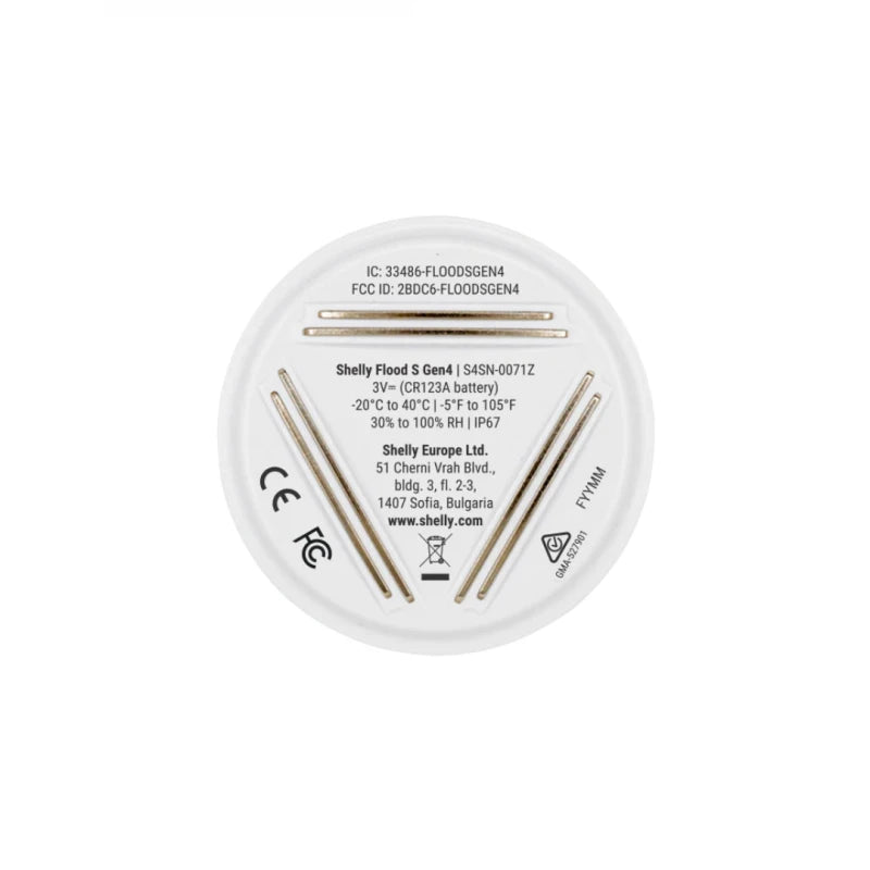Shelly Flood S Gen4 -  Wifi, Matter, Zigbee and Bluetooth Flood detector