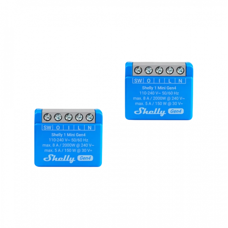 Shelly - 2x Wifi, Zigbee, Matter Module 8A Shelly1 Mini Gen4