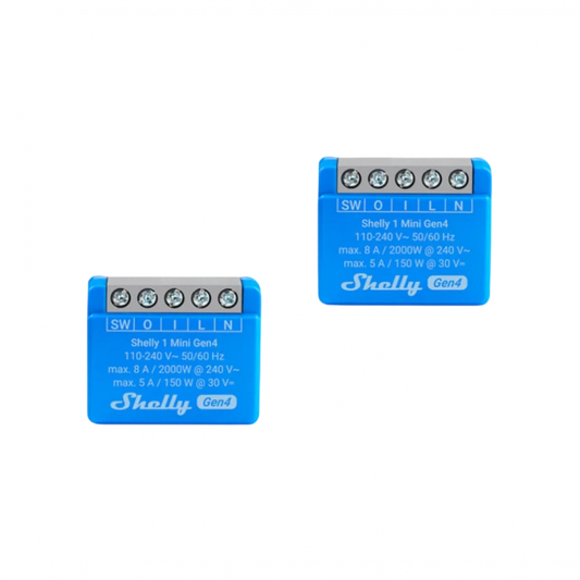 Shelly - 2x Wifi, Zigbee, Matter Module 8A Shelly1 Mini Gen4