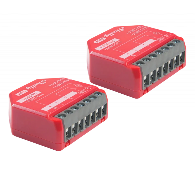 Shelly - 2x WIFI Zigbee, Matter-kytkinmoduuli Shelly 1PM GEN4