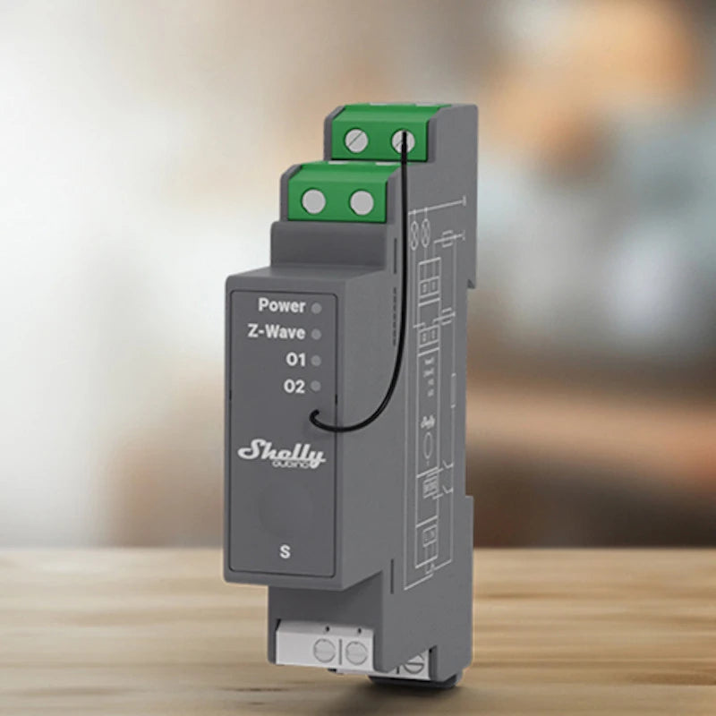 Shelly Wave PRO2 - 2 channels smart Z-Wave DIN rail relay switch