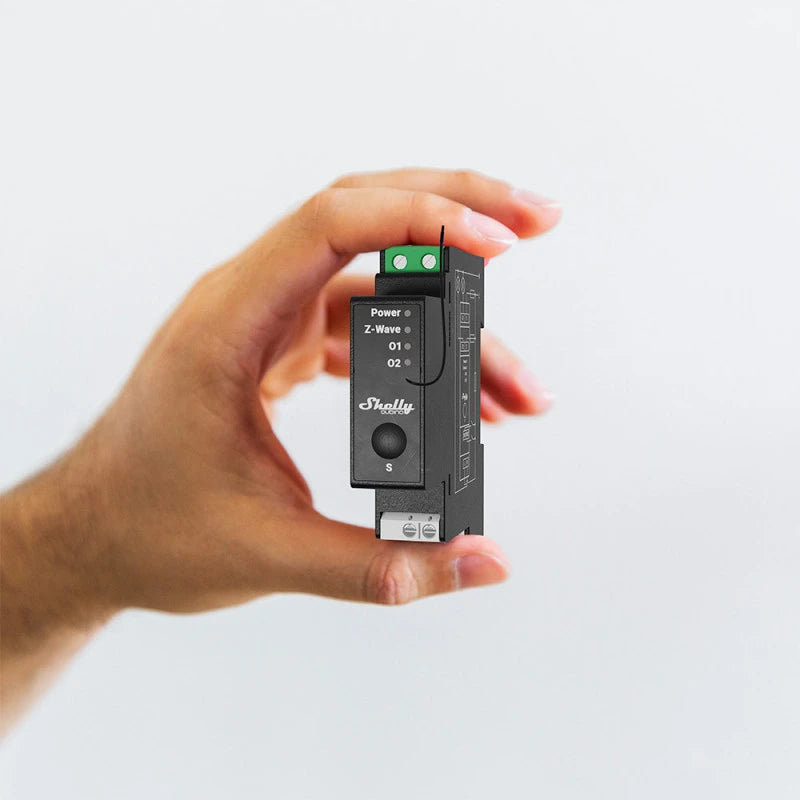Shelly Wave PRO 2PM - Kaksinkertainen Z-Wave DIN-kiskoon asennettava relesarja + tehonmittaus