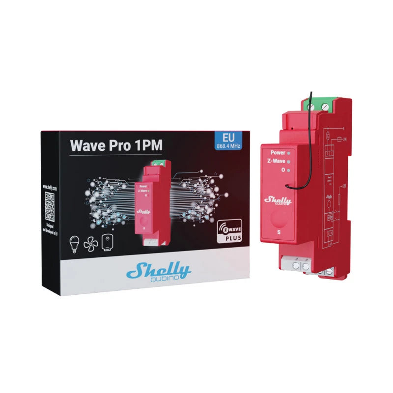 Shelly Wave PRO 1PM - Z-Wave-DIN-kiskorelekytkin tehonmittauksella