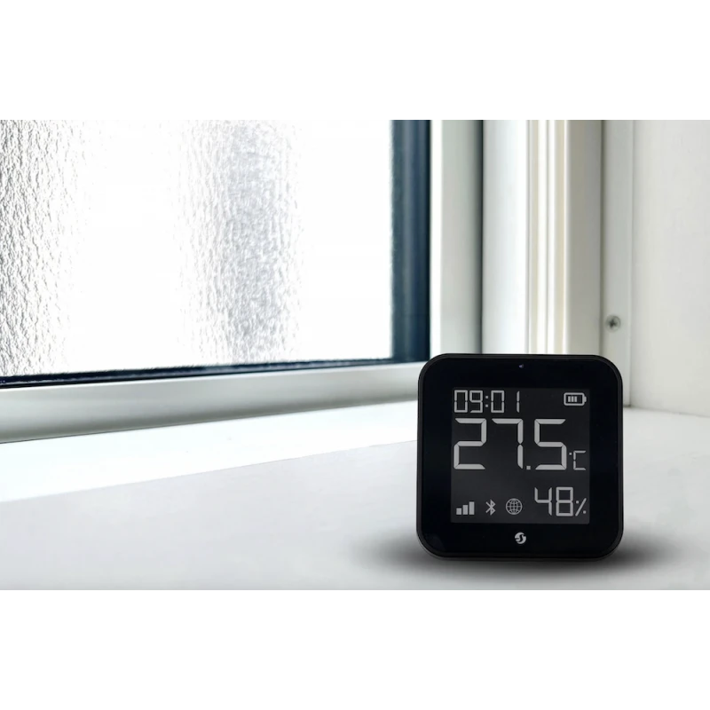 Shelly - Zigbee and Bluetooth Temperature and humidity sensor Black Shelly BLU H&T Display ZB