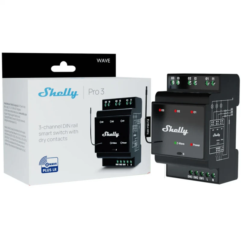 Shelly - Z-Wave Long Range 3-Channel DIN Rail Module – Smart Home