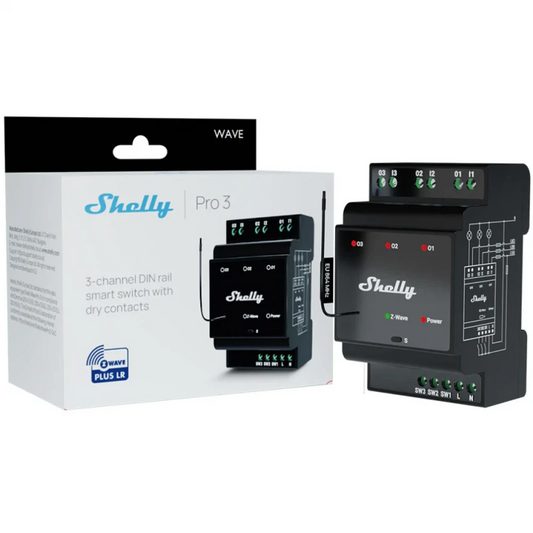 Shelly - Z-Wave Long Range 3-Channel DIN Rail Module