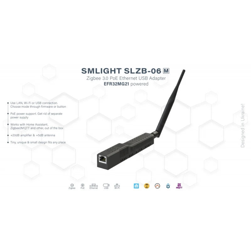 Smlight - Dongle USB Ethernet POE Zigbee 3.0 EFR32MG21 SLZB-06M (Zigbee2mqtt et ZHA)