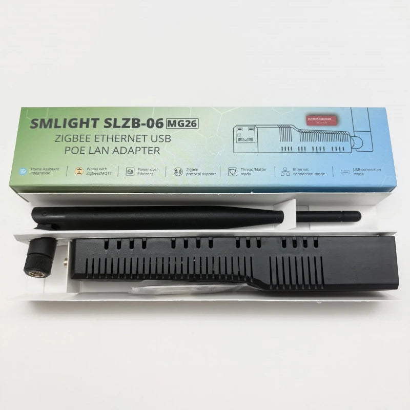 Smlight - Dongle USB Ethernet POE Zigbee 3.0 EFR32MG26 SLZB-06MG26
