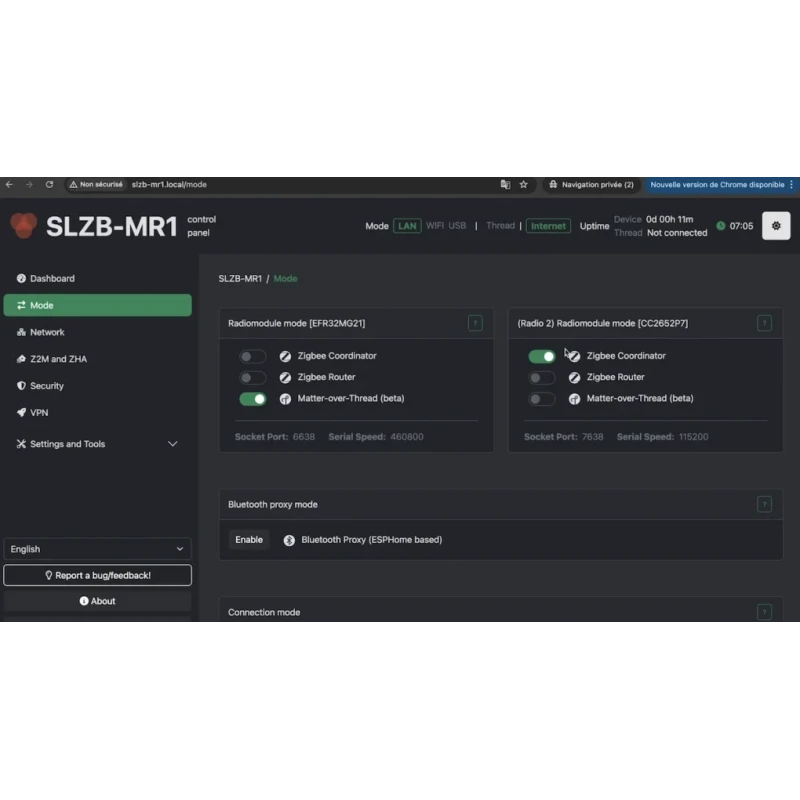 Smlight - Zigbee + Thread Matter USB Ethernet POE Adapter SLZB-MR1