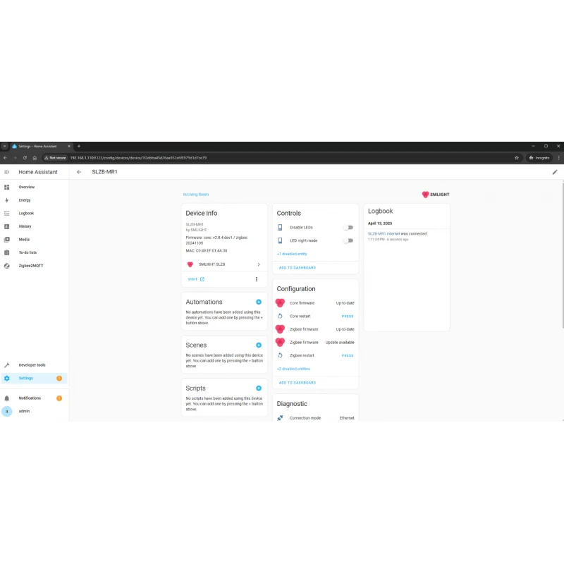 Smlight - Zigbee and Matter Thread USB Ethernet POE Adapter SLZB-MR4