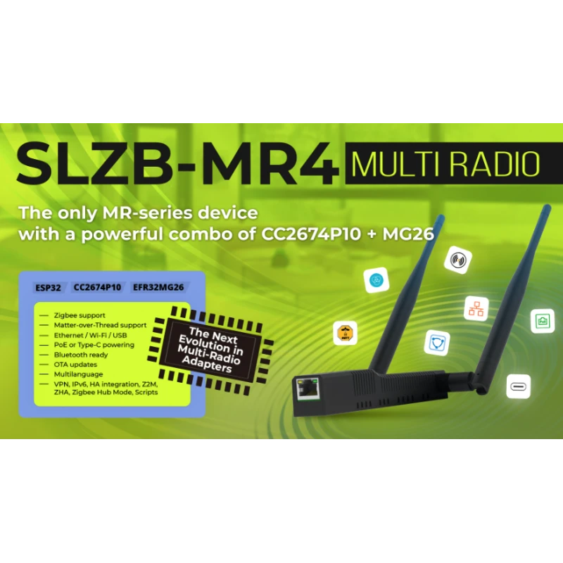 Smlight - Zigbee and Matter Thread USB Ethernet POE Adapter SLZB-MR4