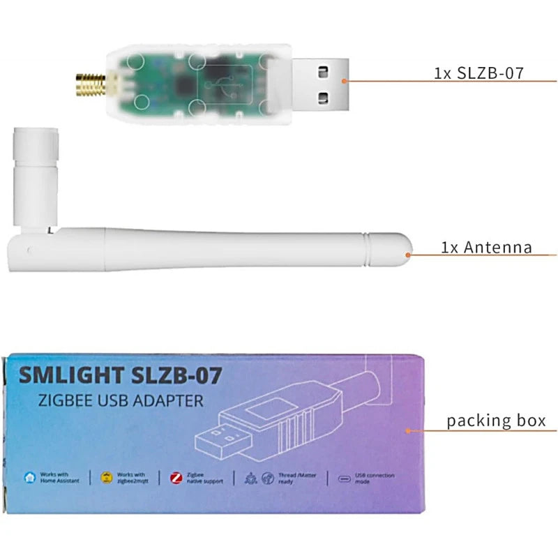 Smlight - Zigbee USB Dongle EFR32MG21 + 3dB Antenna SLZB-07