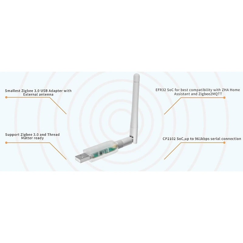 Smlight - Zigbee USB Dongle EFR32MG21 + 3dB Antenna SLZB-07