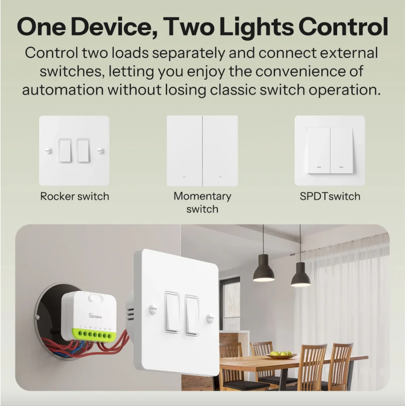 Sonoff - 2-channel Zigbee switch + MINI DUO signal amplifier MINI-ZB2GS