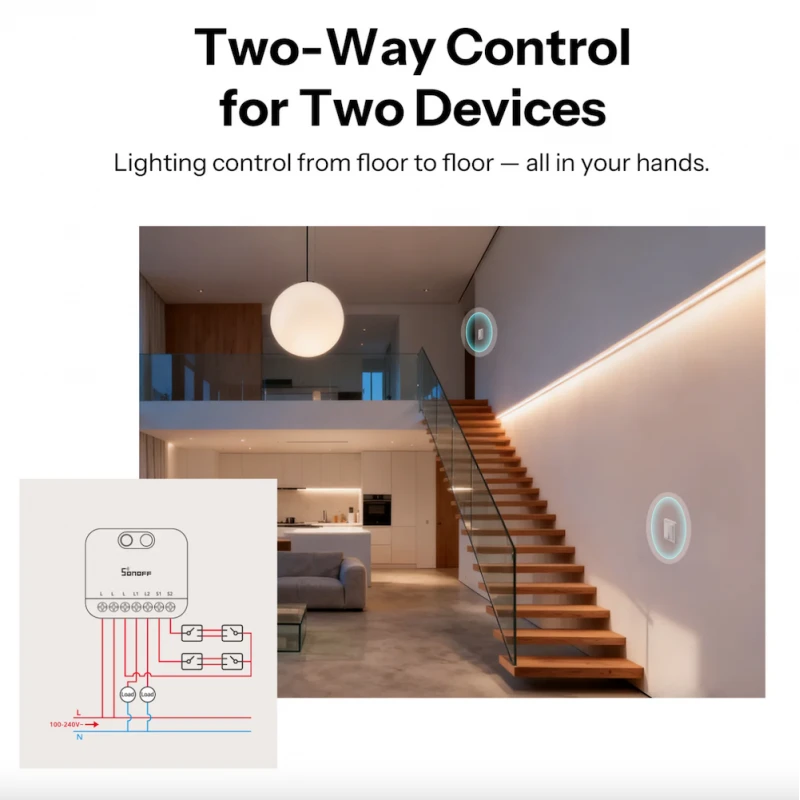 Sonoff - 2-channel Zigbee switch without neutral MINI DUO-L
