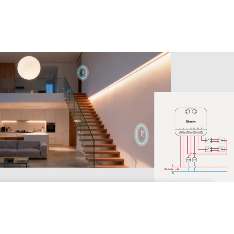 Sonoff - 2-channel Zigbee switch without neutral MINI DUO-L