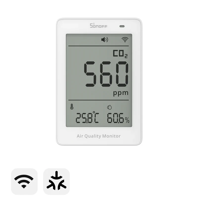 Sonoff - Matter Wi-Fi Air quality and CO2 monitor with display AirGuard SAWF-08P