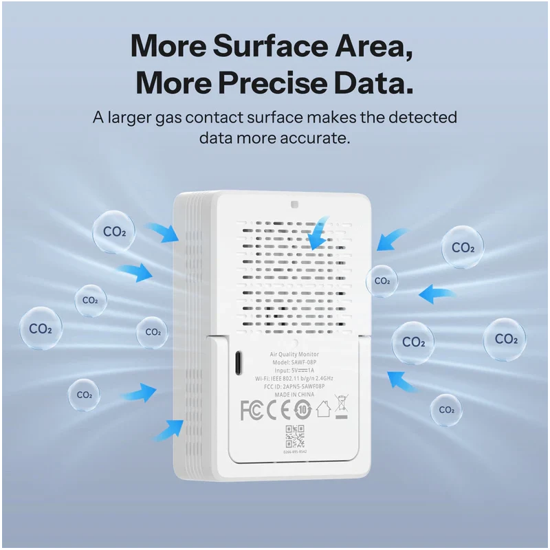 Sonoff - Matter Wi-Fi Air quality and CO2 monitor with display AirGuard SAWF-08P
