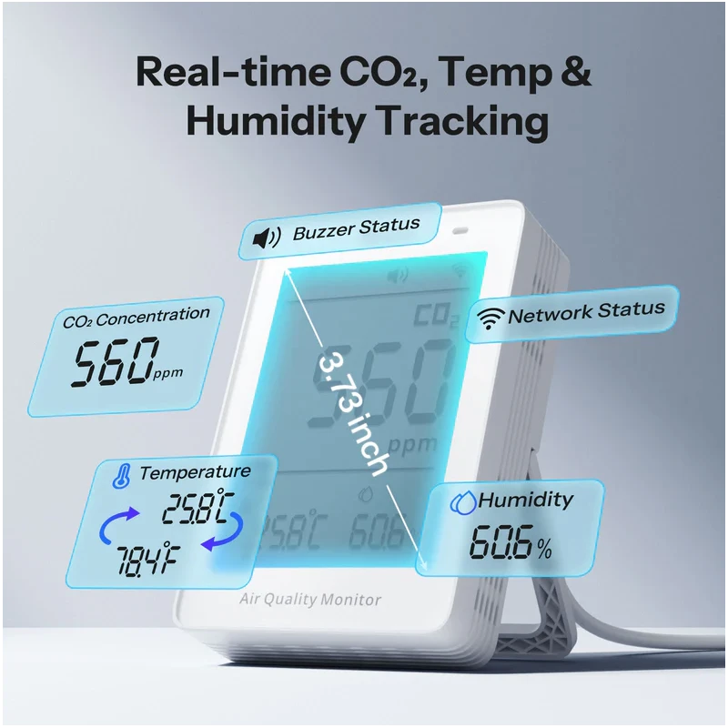 Sonoff - Matter Wi-Fi Air quality and CO2 monitor with display AirGuard SAWF-08P