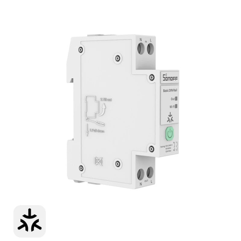 Sonoff BASIC-1GSP - Matter Over WIFI rail DIN 32A relay module + Energy Meter
