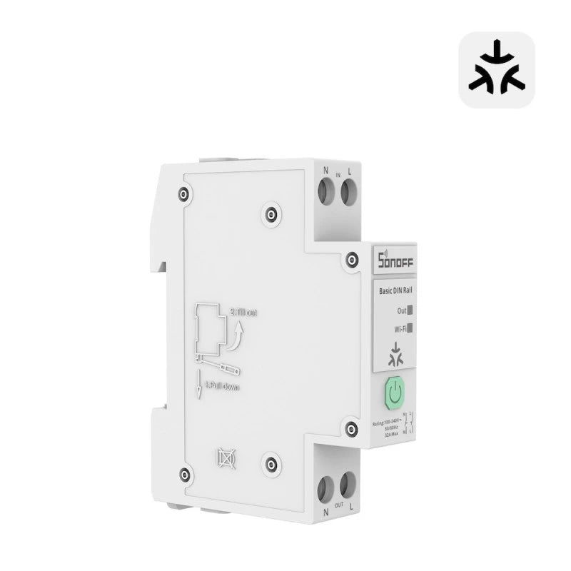 Sonoff BASIC-1GSP - Matter Over WIFI rail DIN 32A relay module + Energy Meter